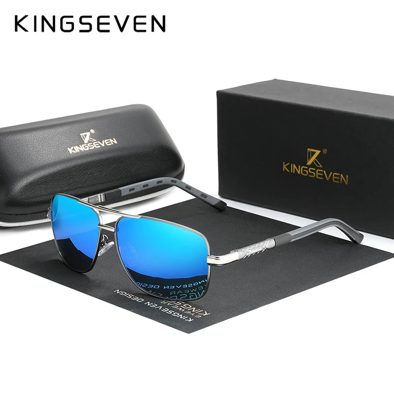 Lunettes de soleil polarisées KINGSEVEN™ 724 – Édition Bleu Chrome - iinnovix