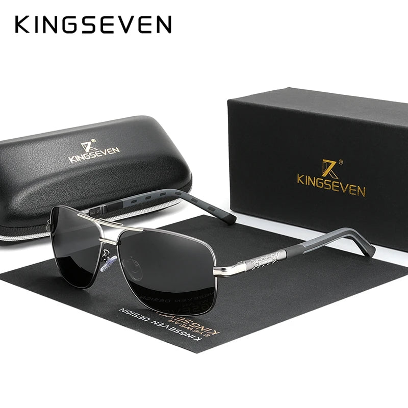 Lunettes de soleil polarisées KINGSEVEN™ 724 – Édition Noir Argent - iinnovix