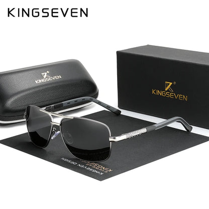 Lunettes de soleil polarisées KINGSEVEN™ 724 – Édition Noir Argent - iinnovix