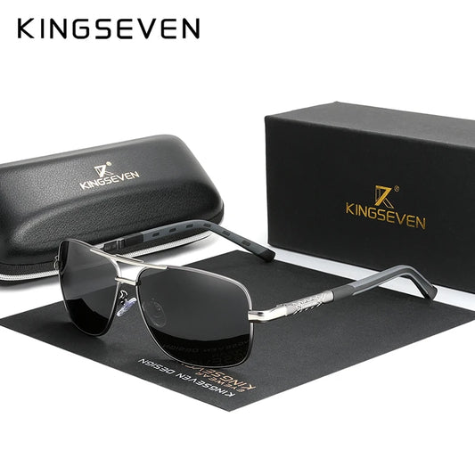 Lunettes de soleil polarisées KINGSEVEN™ 724 – Édition Noir Argent - iinnovix