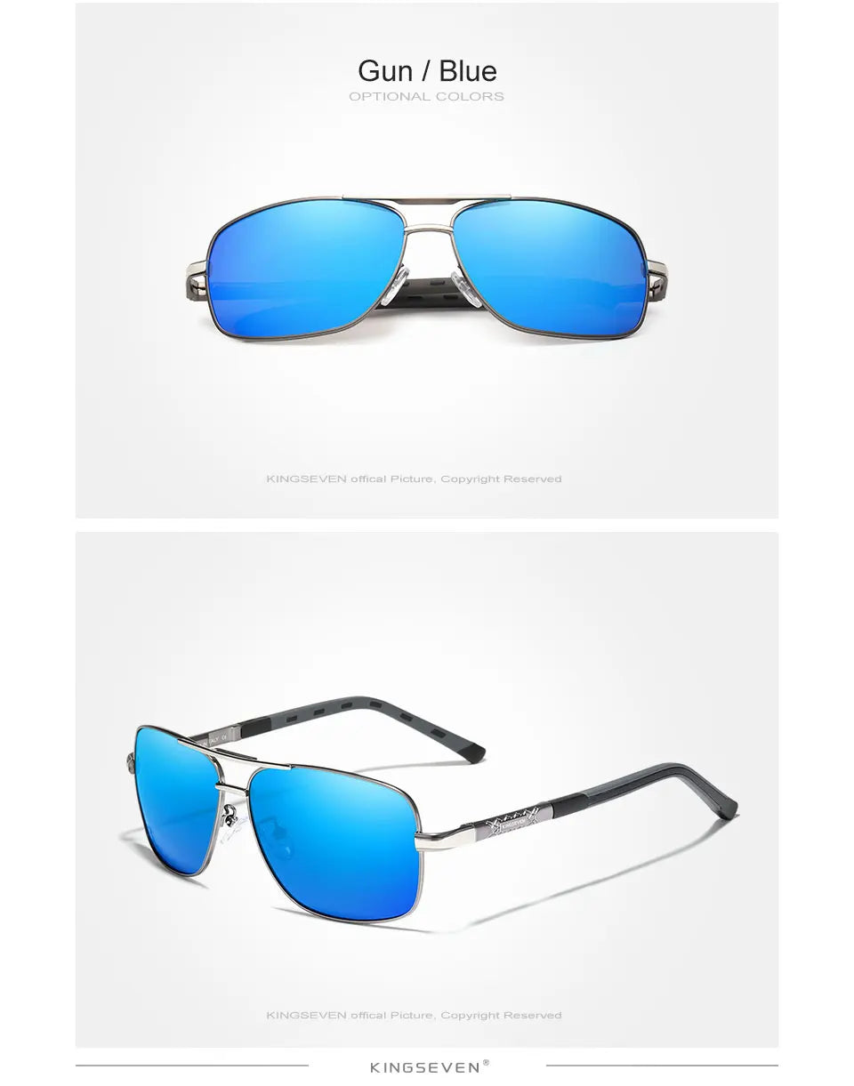 KINGSEVEN Aluminum Brand Polarized Sunglasses Men Women Fashion Frame Male Mirror Sun Glasses For Driving Red Design Temples - iinnovix
