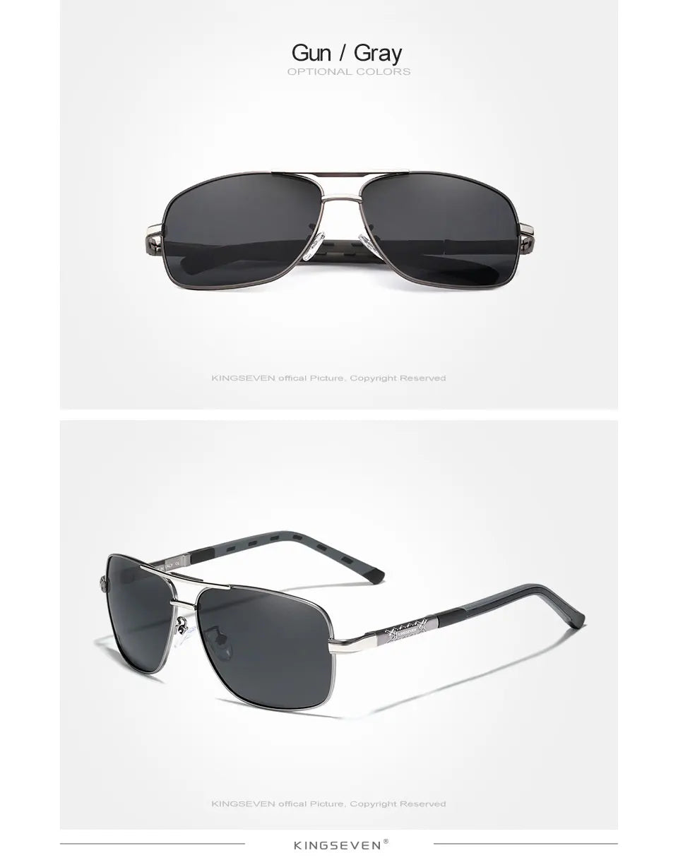 KINGSEVEN Aluminum Brand Polarized Sunglasses Men Women Fashion Frame Male Mirror Sun Glasses For Driving Red Design Temples - iinnovix