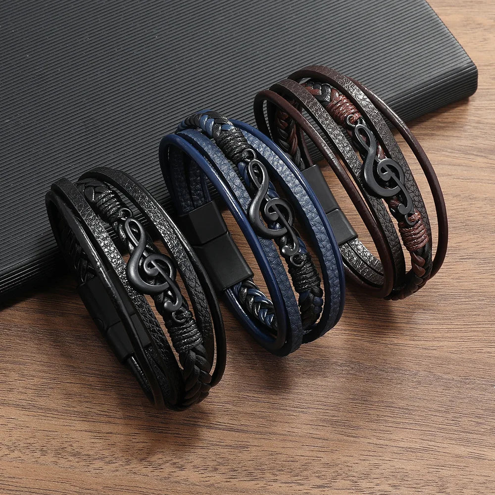 Bracelet cuir infini homme marron - iinnovix