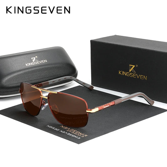 Lunettes de soleil polarisées KINGSEVEN™ 724 – Édition Marron Or - iinnovix